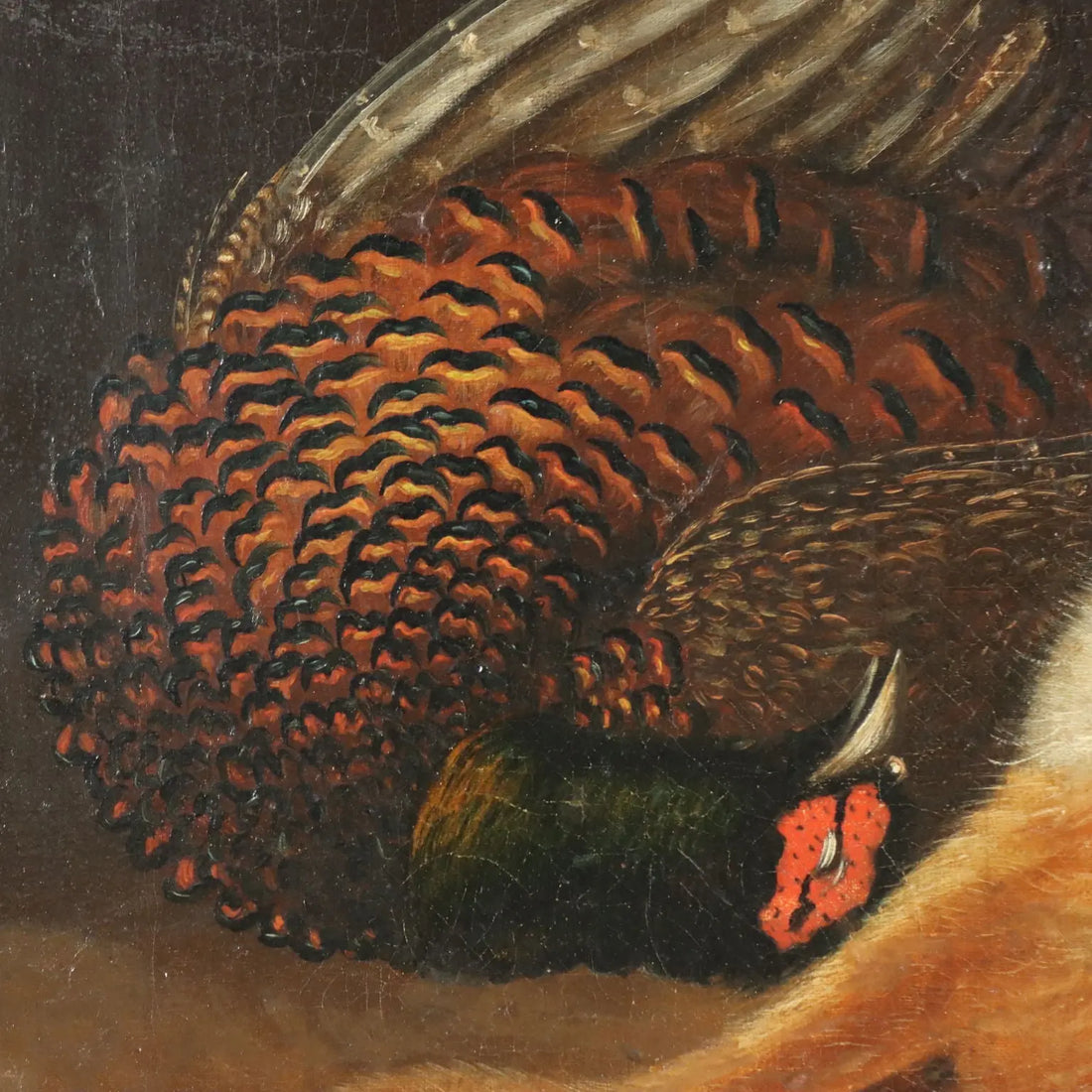 Antique Painting Still Life with Game Oil on Canvas XX Century