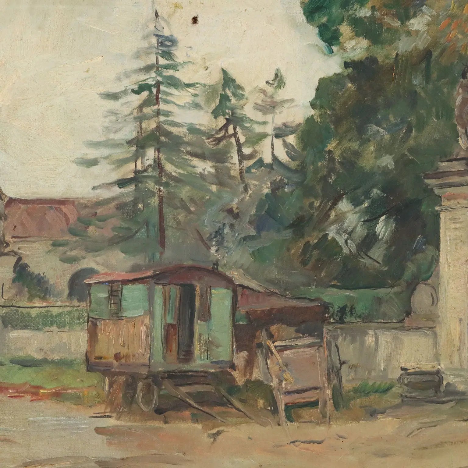 Antique Painting Signed Carlo Cherubini Oil on Canvas XX Century