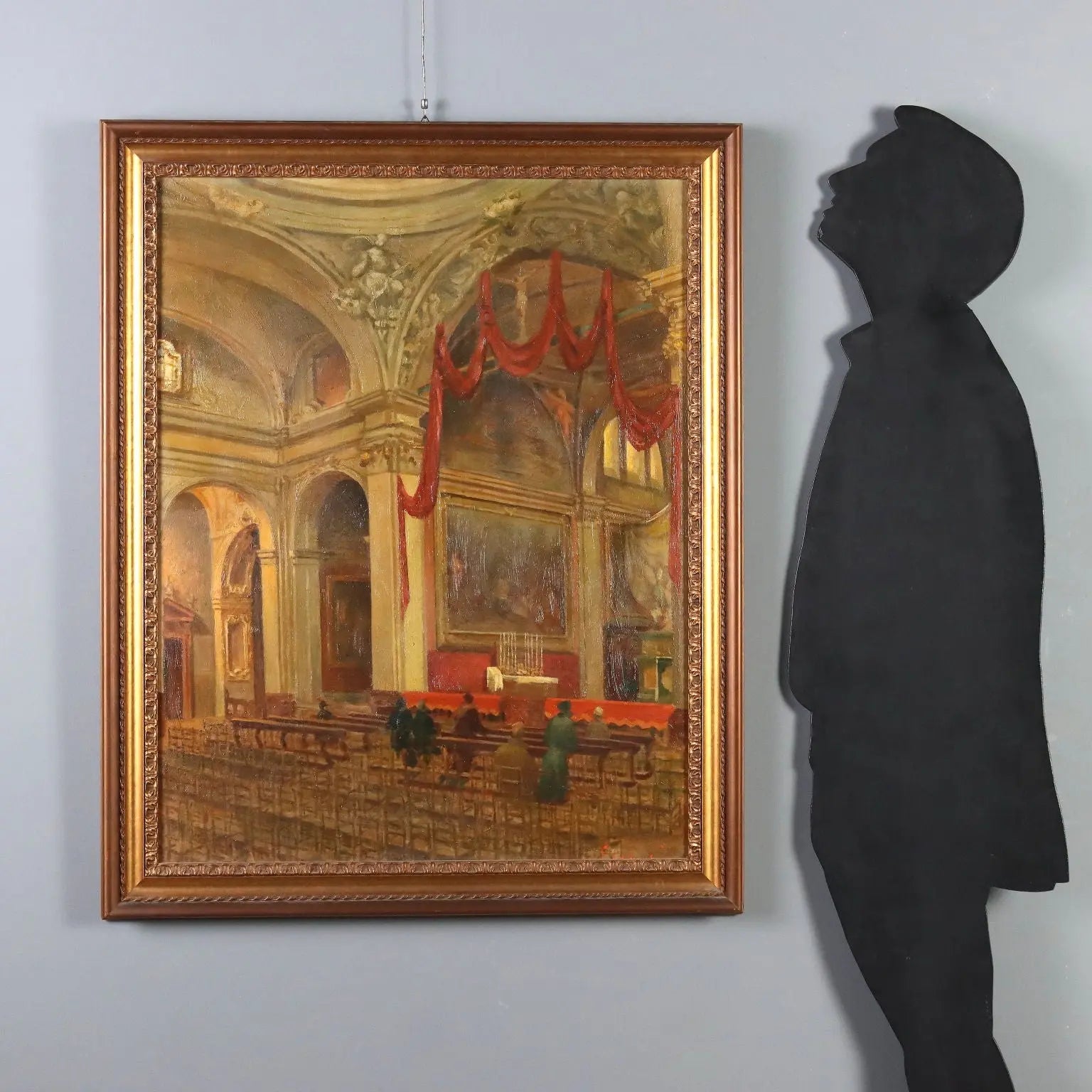 Modern Painting Interior of The Church of San Marco in Milan '900