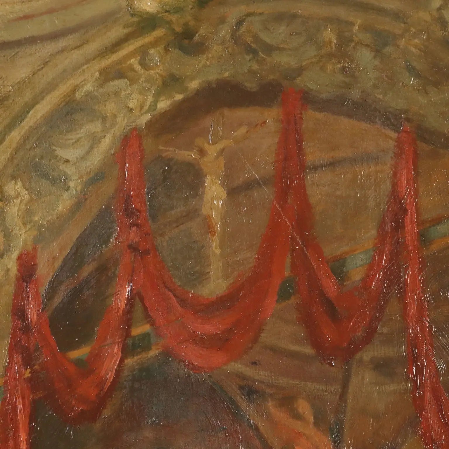 Modern Painting Interior of The Church of San Marco in Milan '900