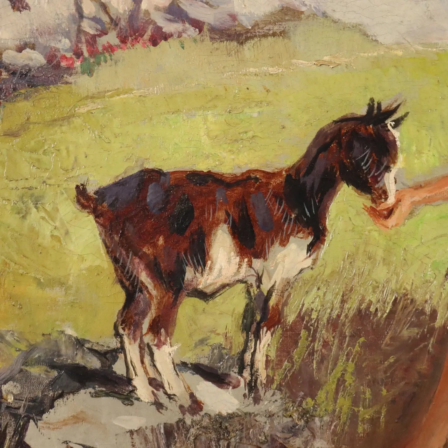Antique Painting Signed Piero Todeschini Oil on Canvas 1939
