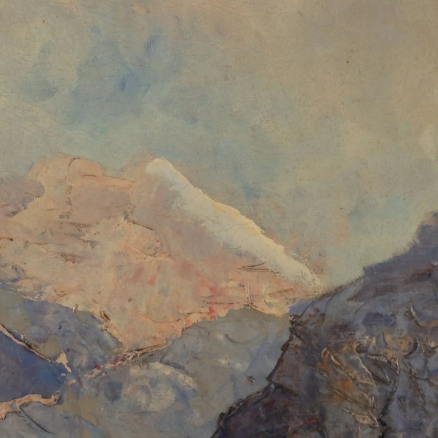 Antique Painting Signed Piero Todeschini Oil on Canvas 1939