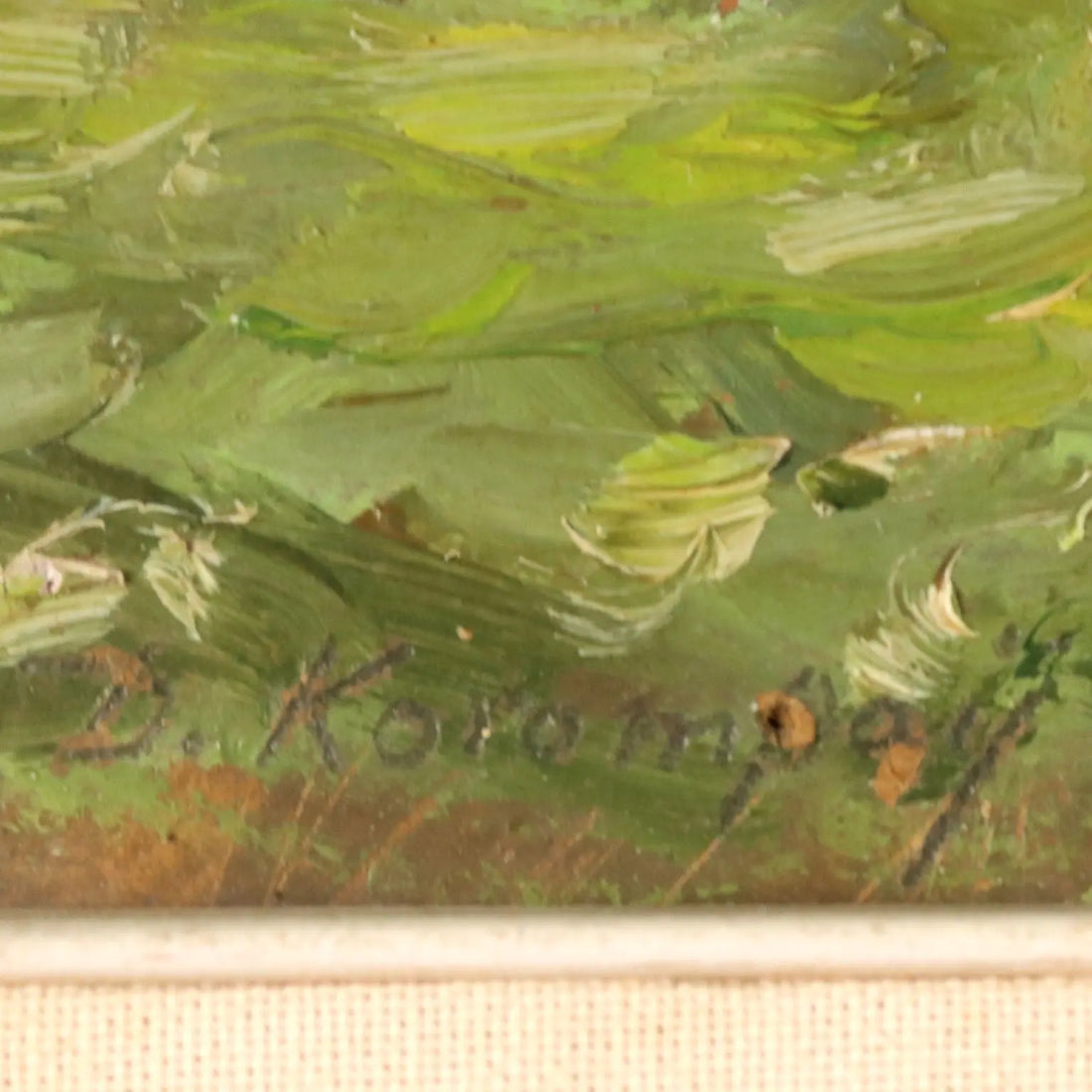 Modern Painting Signed Duilio Corompai Landscape with Peasant '900