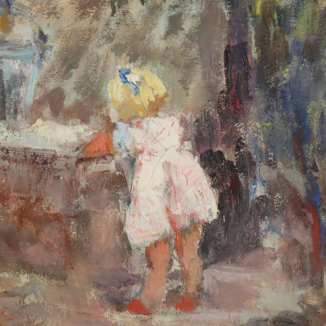 Modern Painting Scene with Women at the Washhouse XX Century