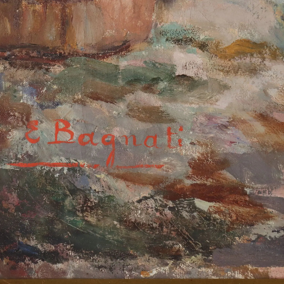 Modern Painting Scene with Women at the Washhouse XX Century