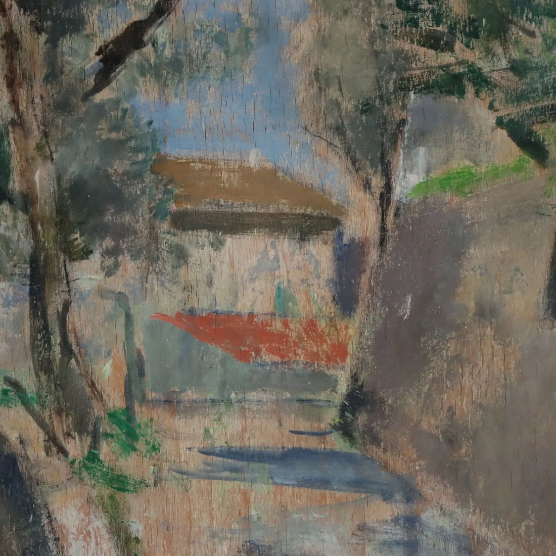Modern Painting Signed Renzo Biasion Garda Landscape 1953