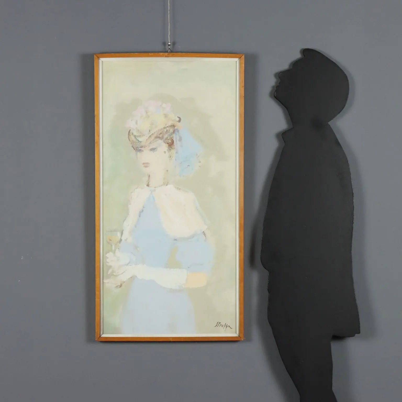 Modern Painting Signed Leonardo Stroppa Female Figure '900