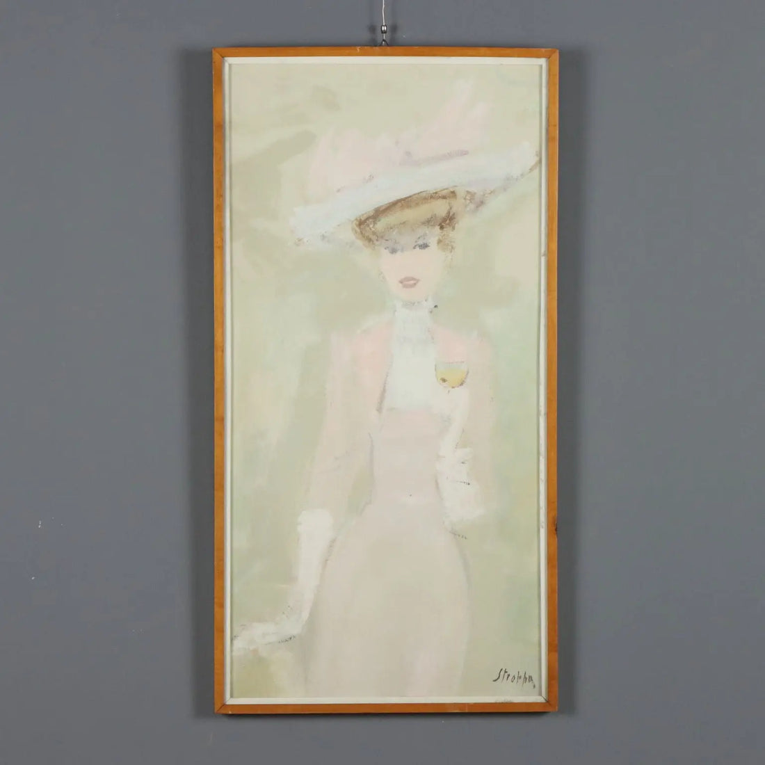 Modern Painting Signed Leonardo Stroppa Female Figures XX Century