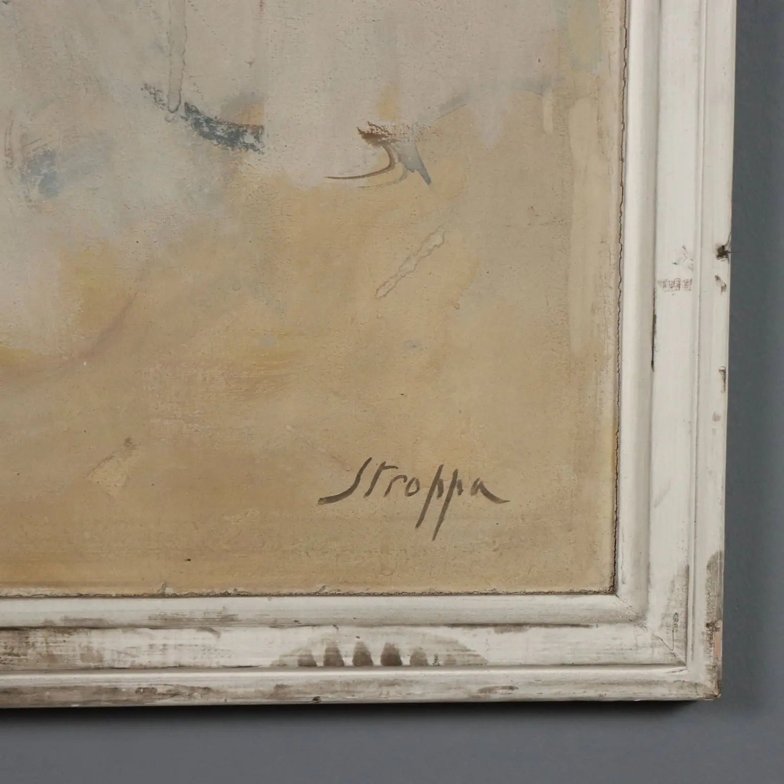 Modern Painting Signed Leonardo Stoppa Oil on Hardboard XX Century