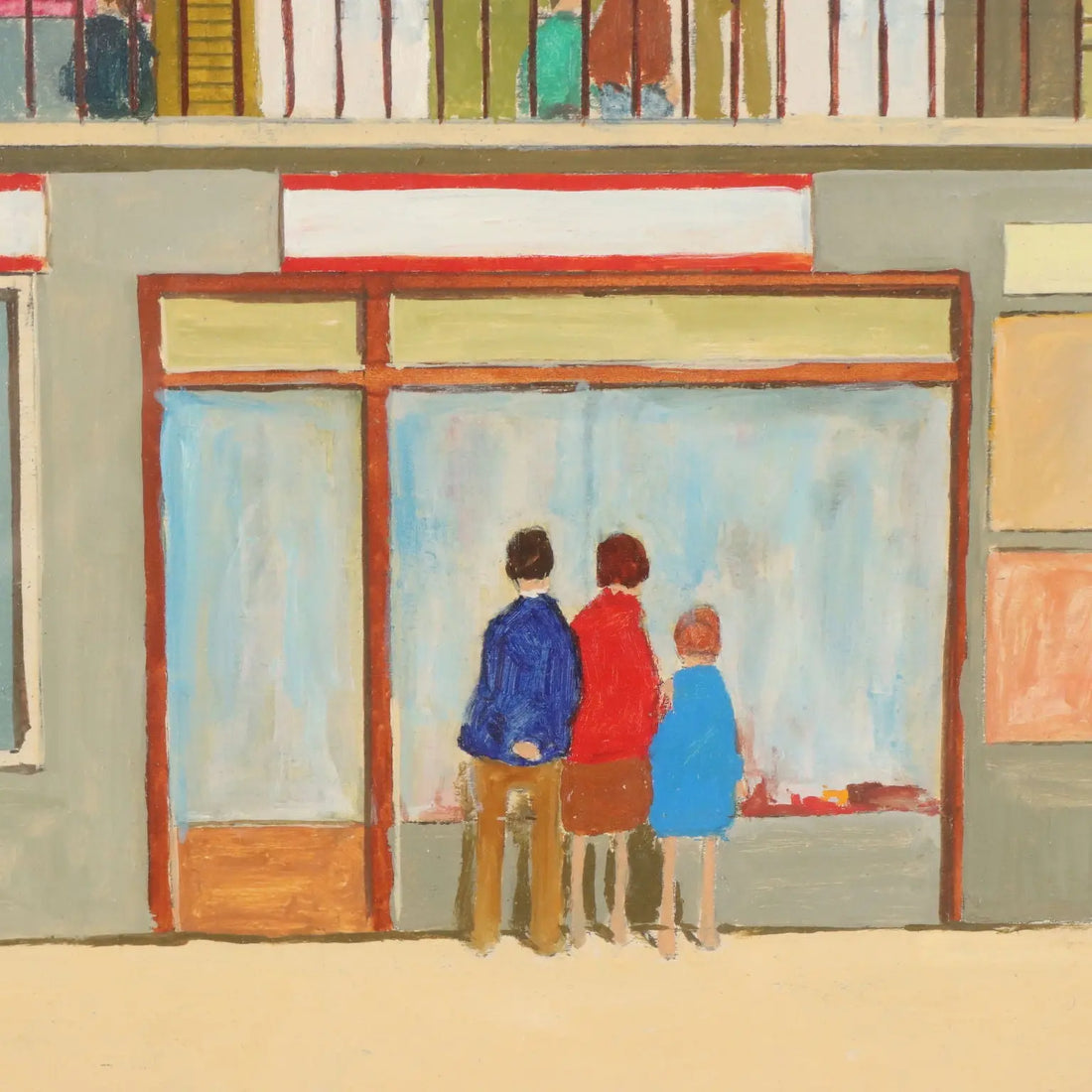 Modern Painting Signed Giorgio Bianchi Oil on Hardboard 1971