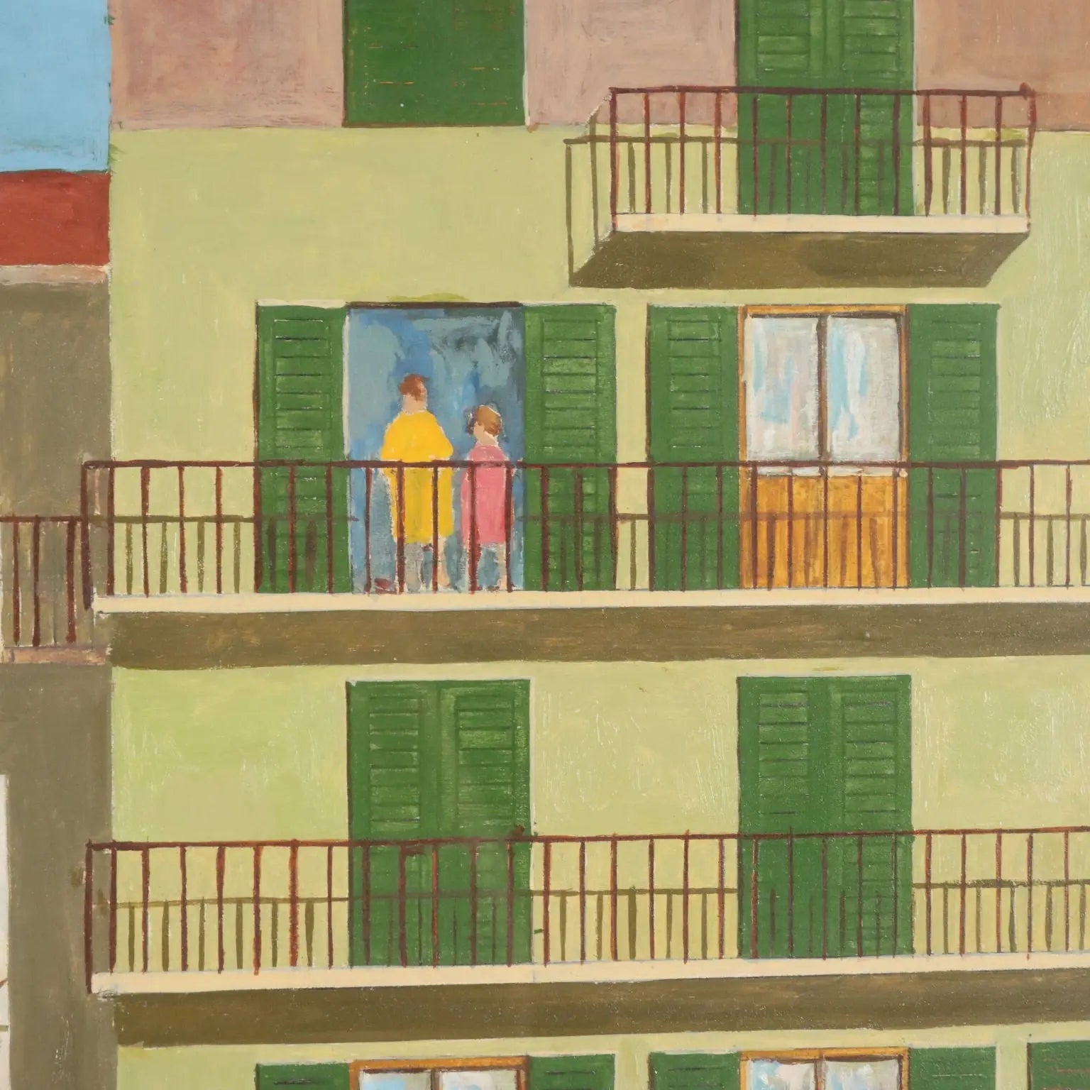 Modern Painting Signed Giorgio Bianchi Oil on Hardboard 1971