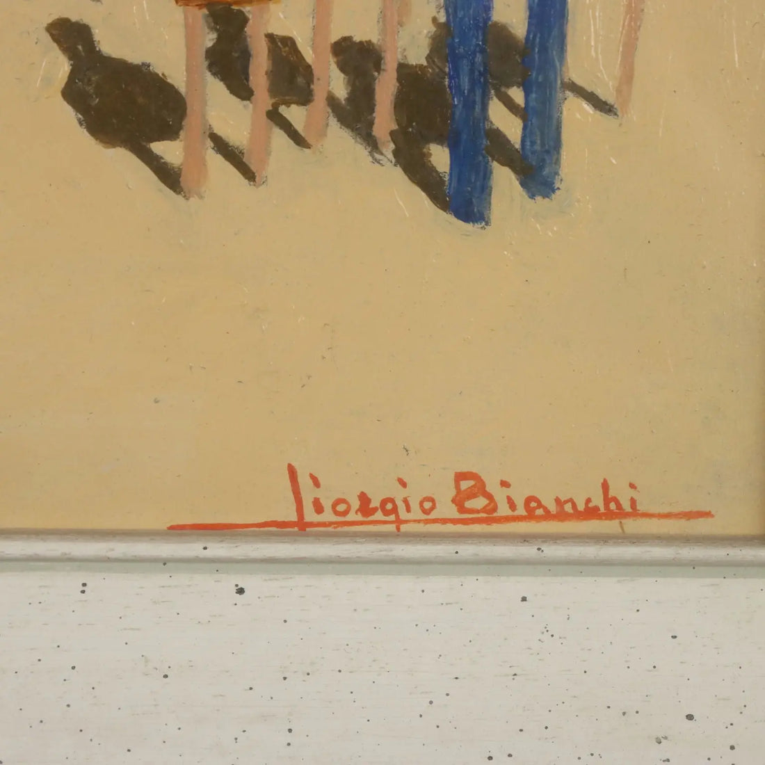 Modern Painting Signed Giorgio Bianchi Oil on Hardboard 1971