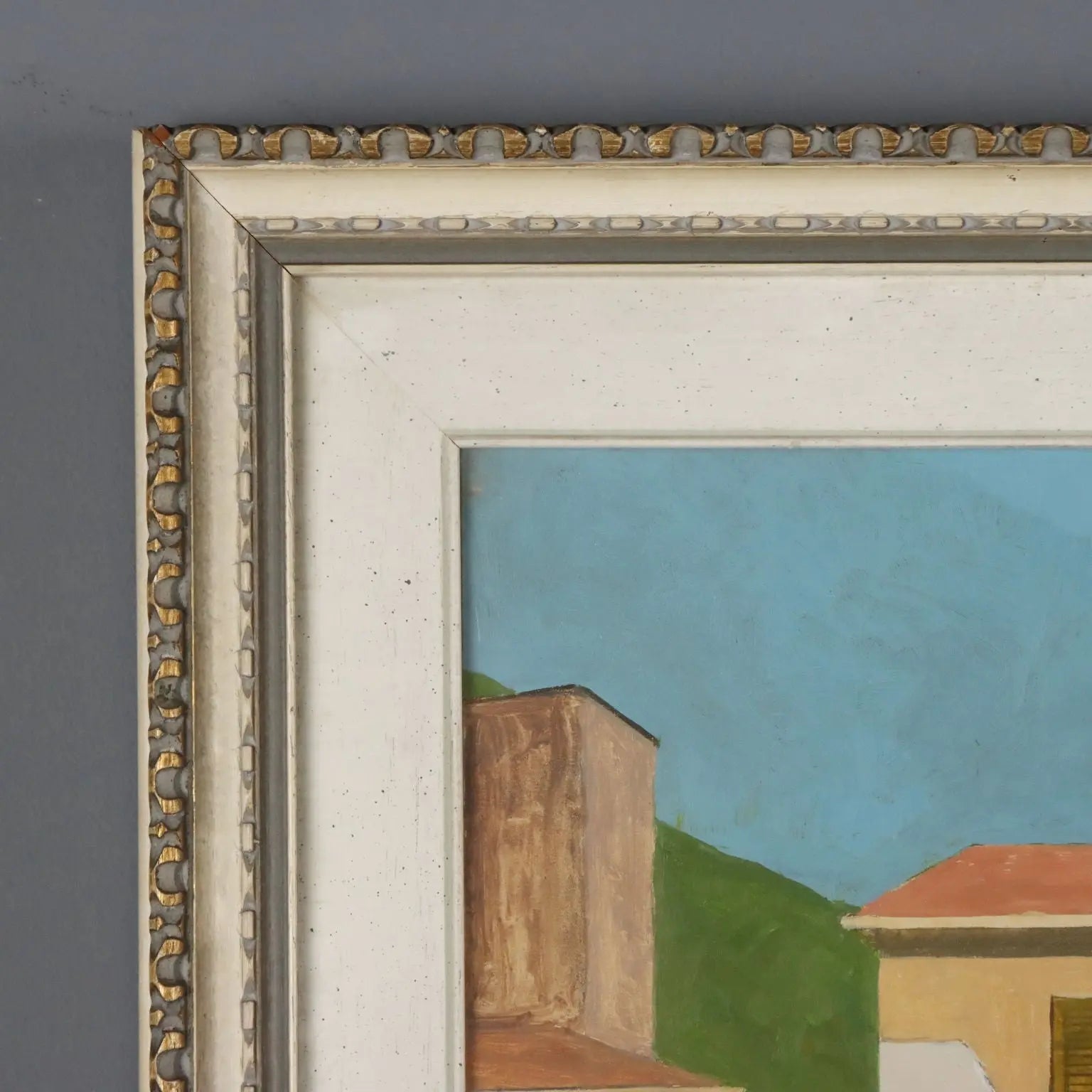 Modern Painting Signed Giorgio Bianchi Oil on Hardboard 1971