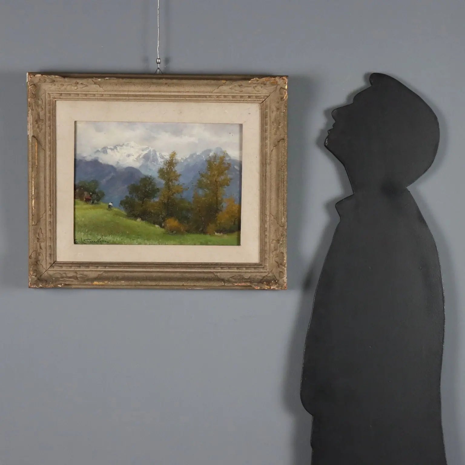 Modern Painting Signed Ercole Garavaglia Oil on Hardboard '900
