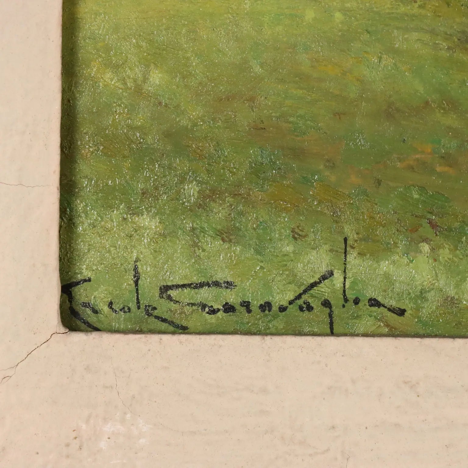 Modern Painting Signed Ercole Garavaglia Oil on Hardboard '900