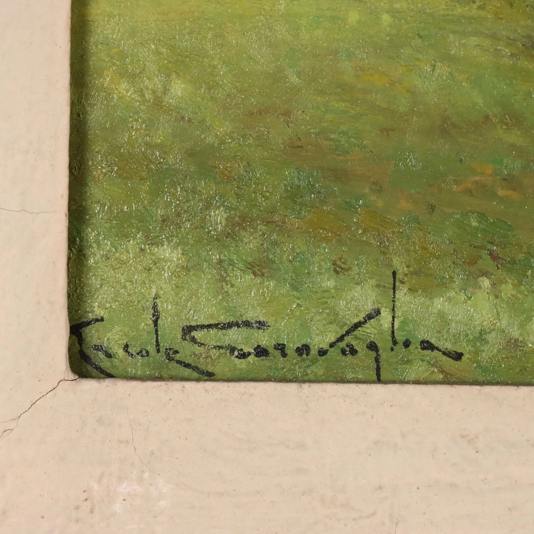 Modern Painting Signed Ercole Garavaglia Oil on Hardboard '900