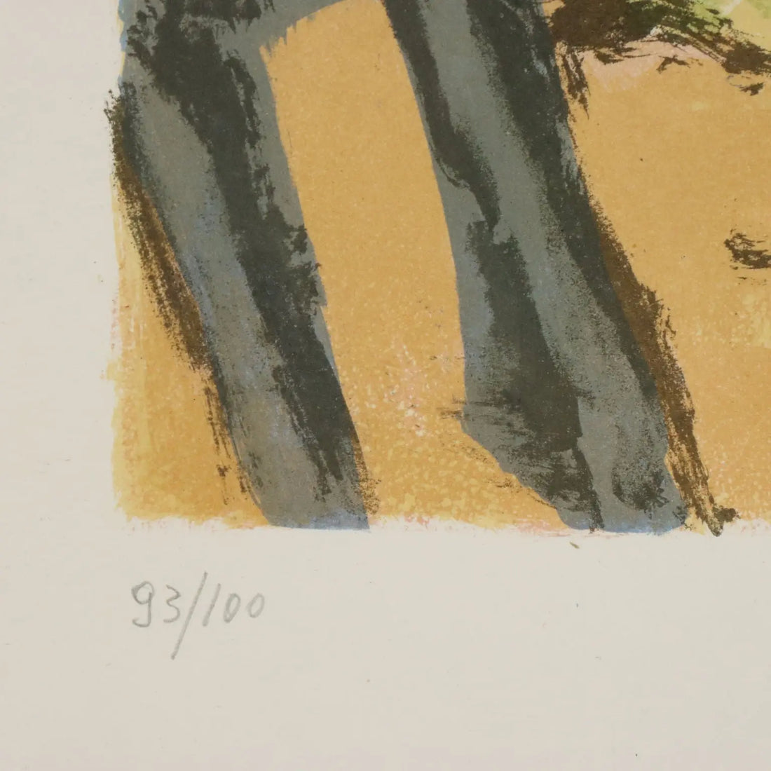 Modern Lithograph Signed Ardengo Soffici Haystack and Cypresses 1962