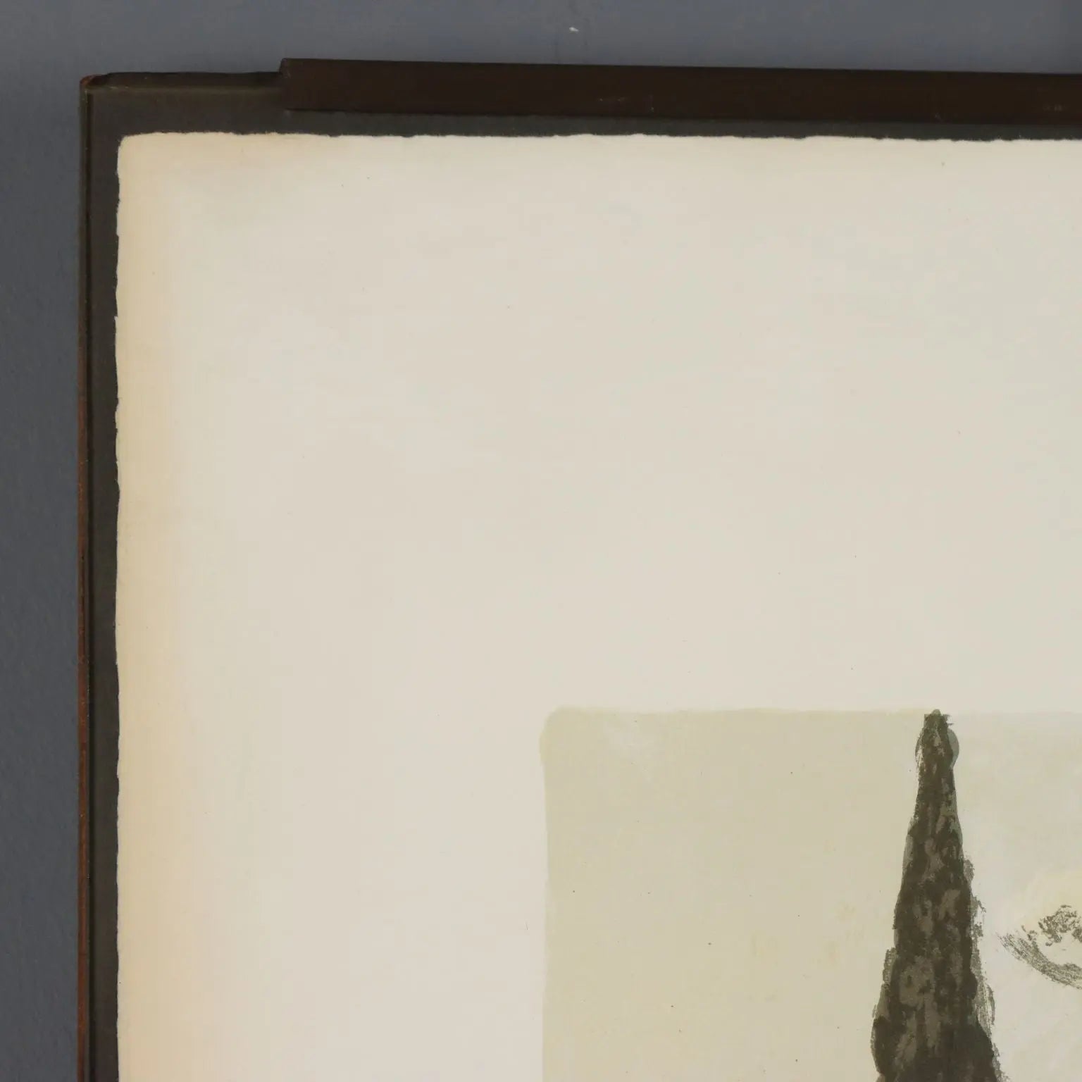 Modern Lithograph Signed Ardengo Soffici Haystack and Cypresses 1962
