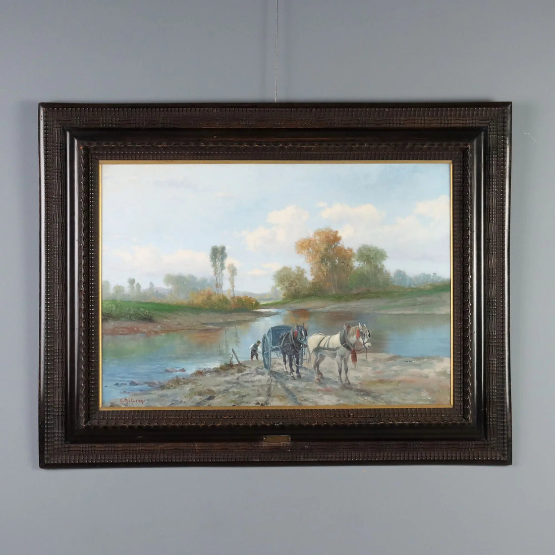 Modern Painting Landscape Oil on Canvas Signed G. Malvezzi '900