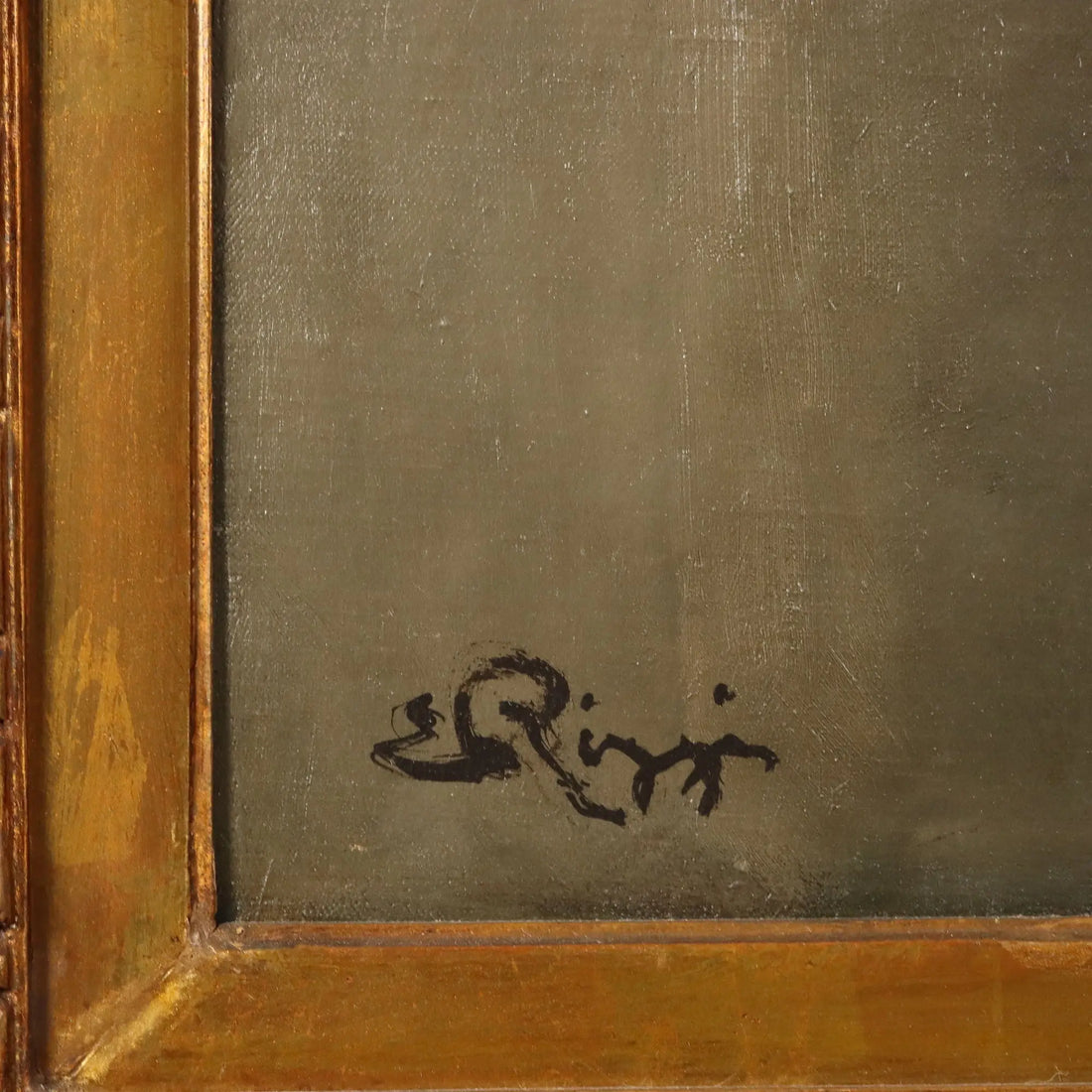 Modern Painting Signed Emilio Rizzi Male Portrait Oil on Canvas '900