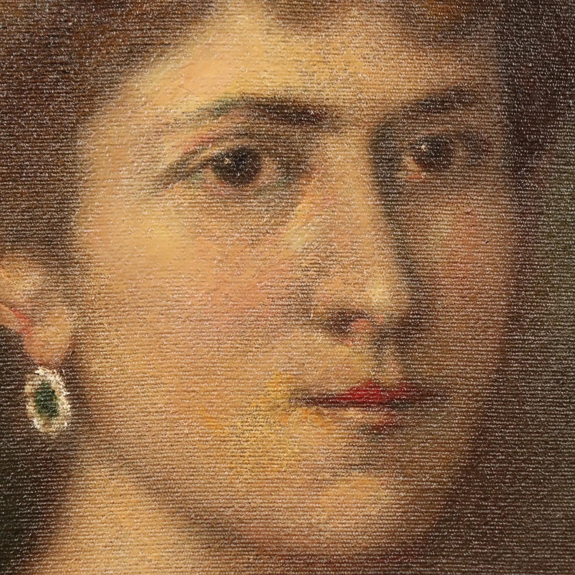 Modern Painting Portrait of a Young Woman Oil on Canvas '900