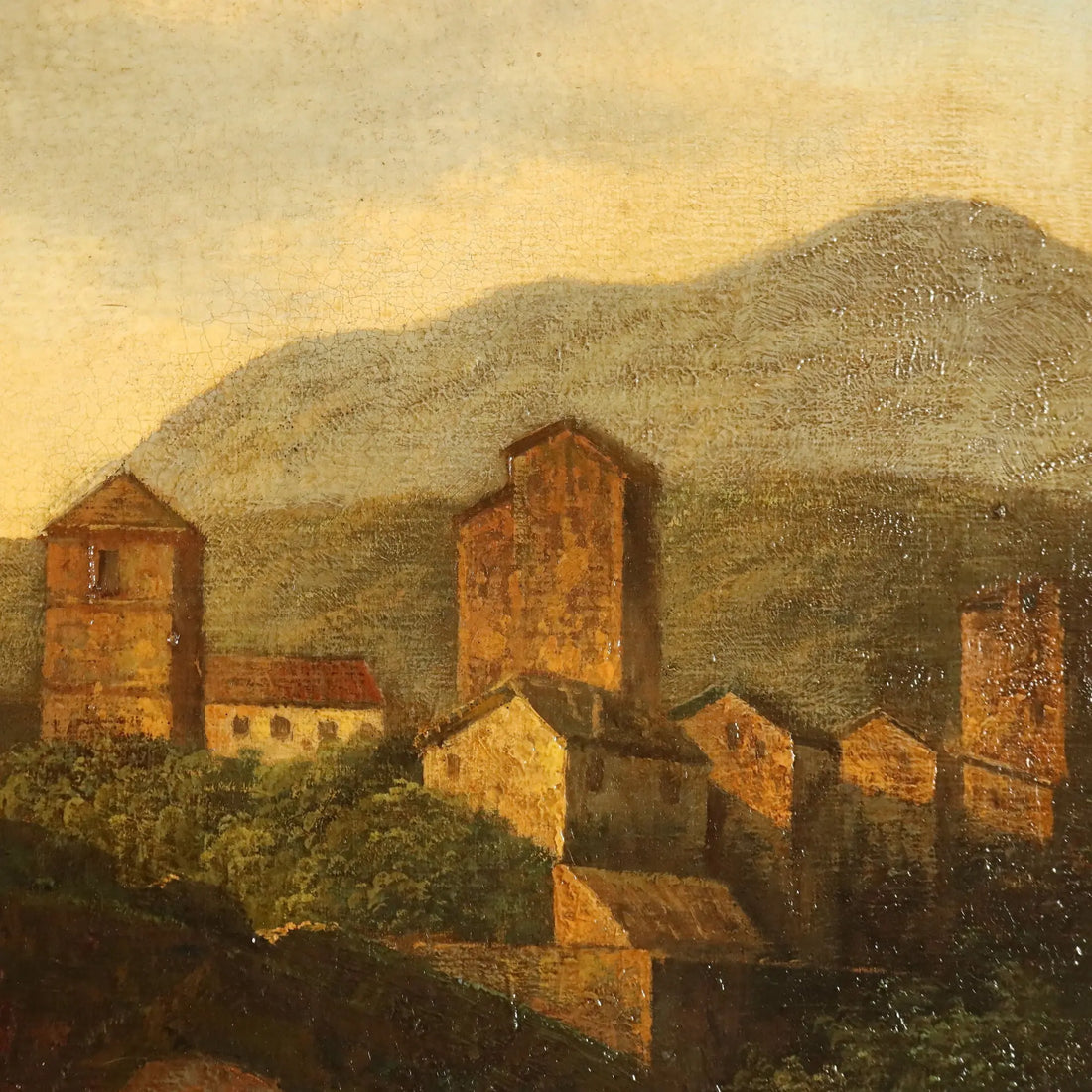 Modern Painting View of the Broken Bridge in Rome XX Century