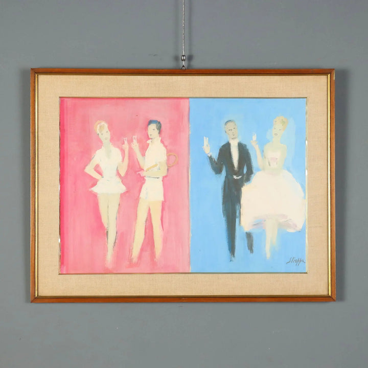 Modern Painting Signed Leonardo Stroppa Oil on Cardboard '900