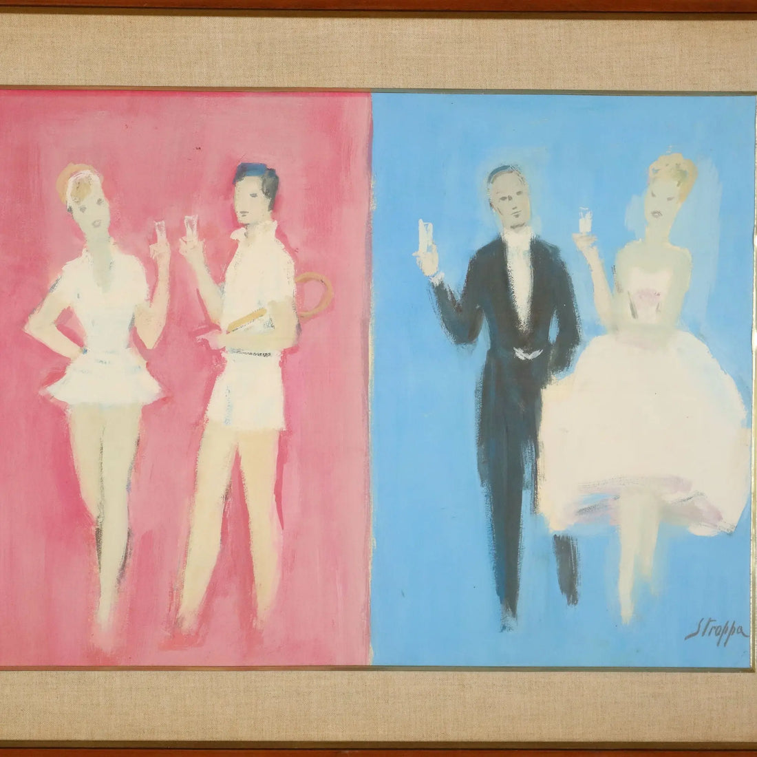 Modern Painting Signed Leonardo Stroppa Oil on Cardboard '900