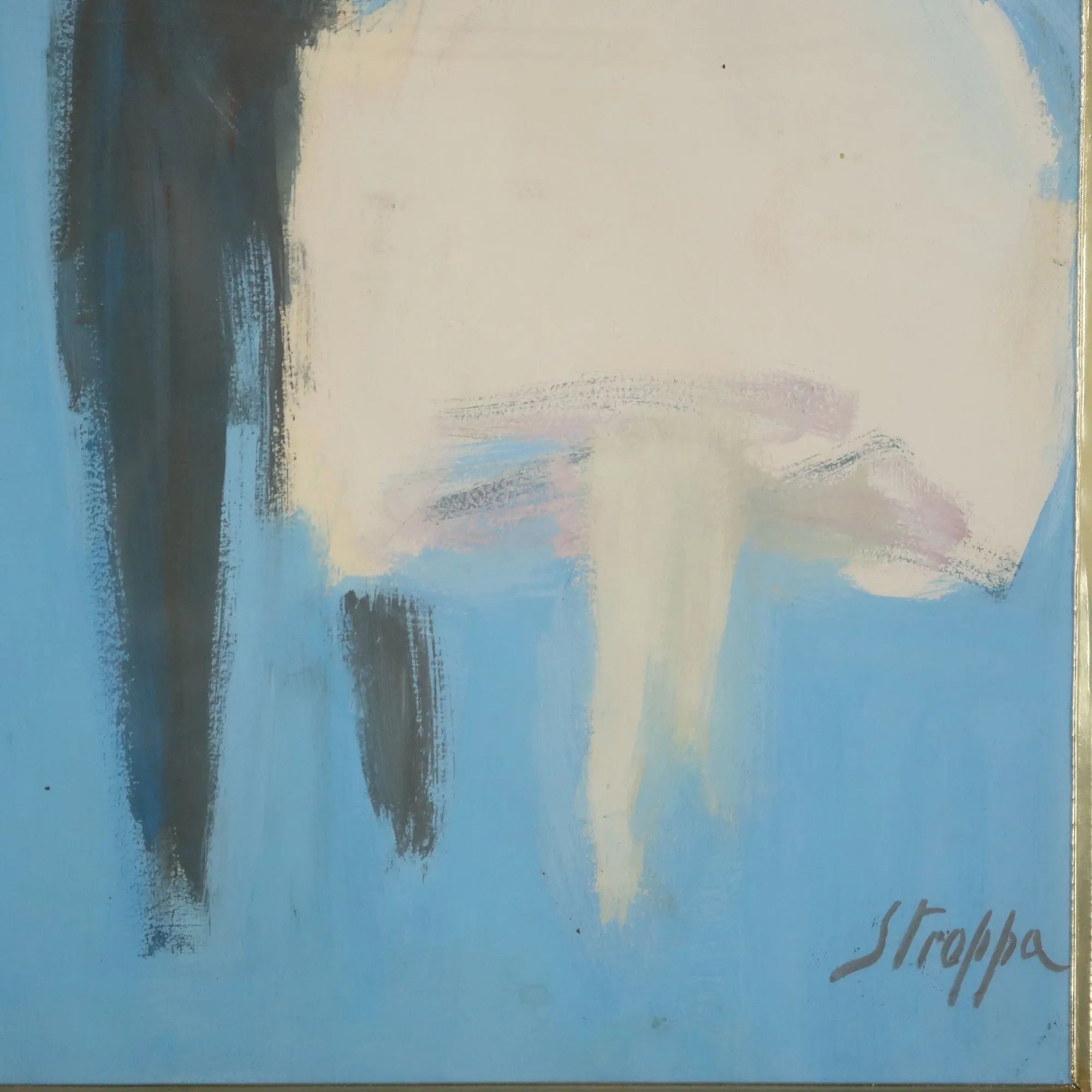 Modern Painting Signed Leonardo Stroppa Oil on Cardboard '900