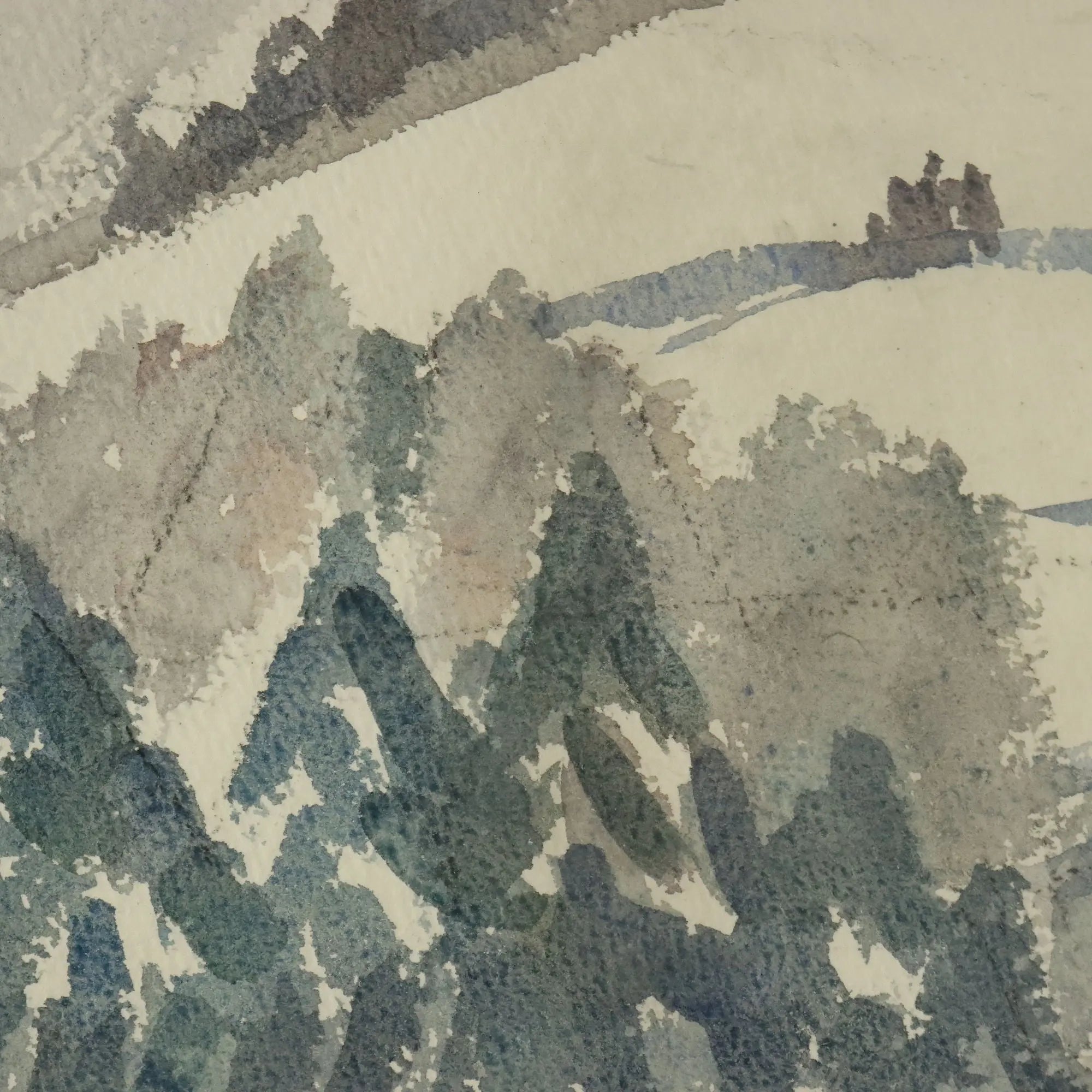 Modern Painting Attilio Rossi Watercolour on Wood Italy 1962