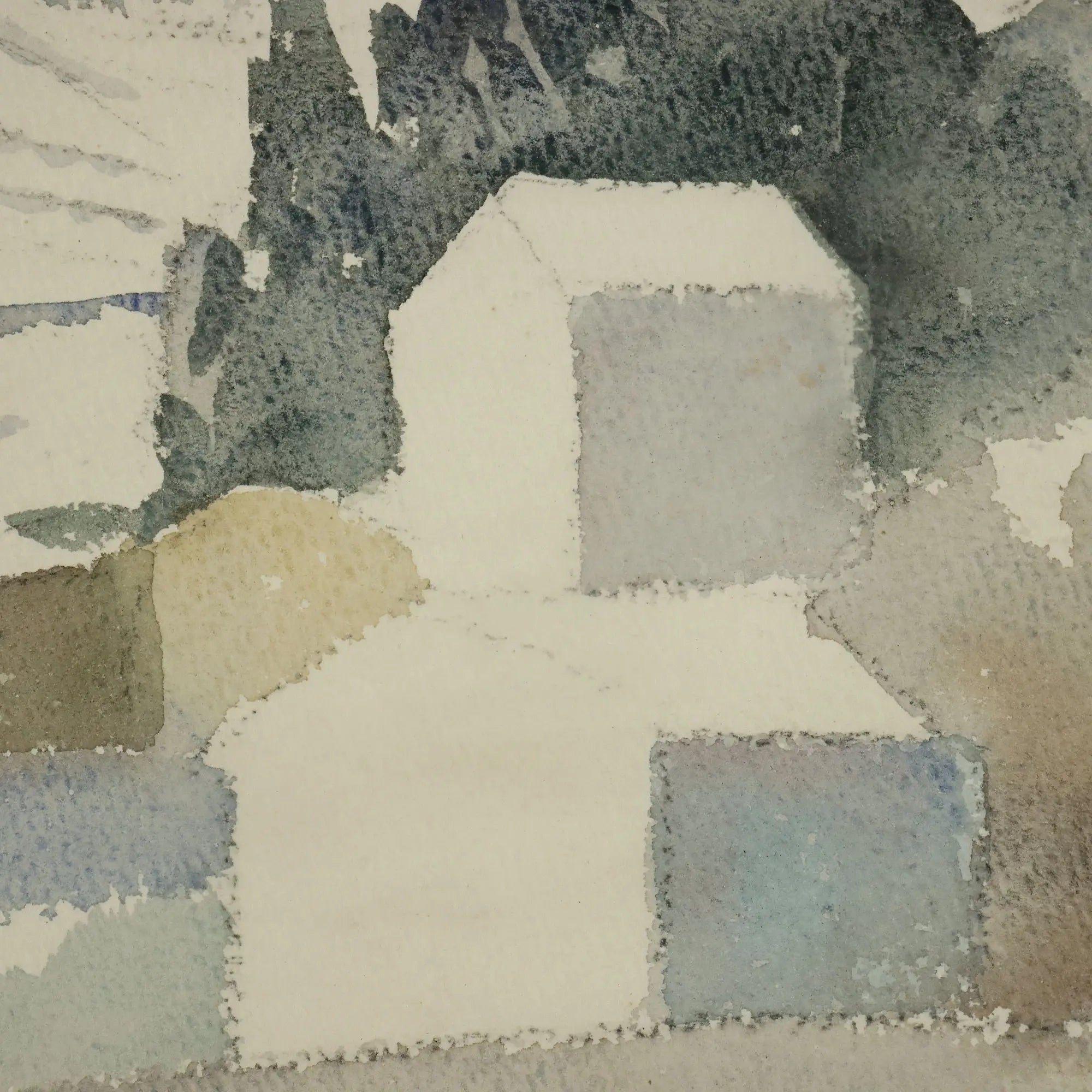 Modern Painting Attilio Rossi Watercolour on Wood Italy 1962