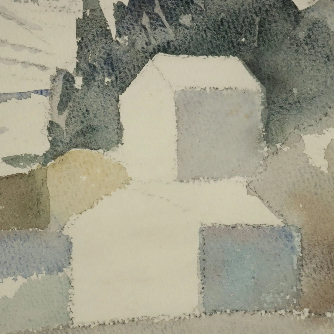 Modern Painting Attilio Rossi Watercolour on Wood Italy 1962