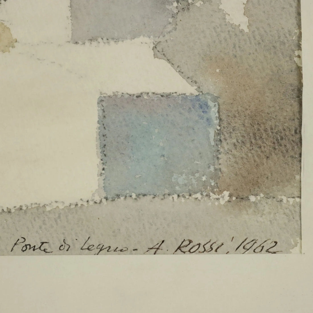 Modern Painting Attilio Rossi Watercolour on Wood Italy 1962