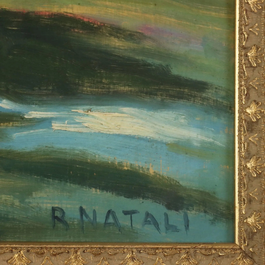 Modern Painting Signed Renato Natali Oil on Hardboard XX Century