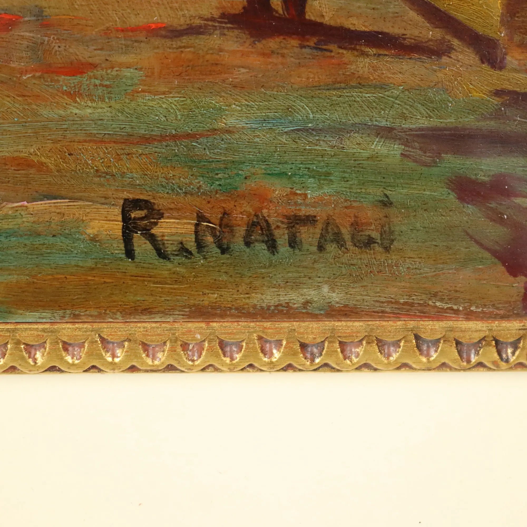 Modern Painting Renato Natali Oil on Hardboard XX Century