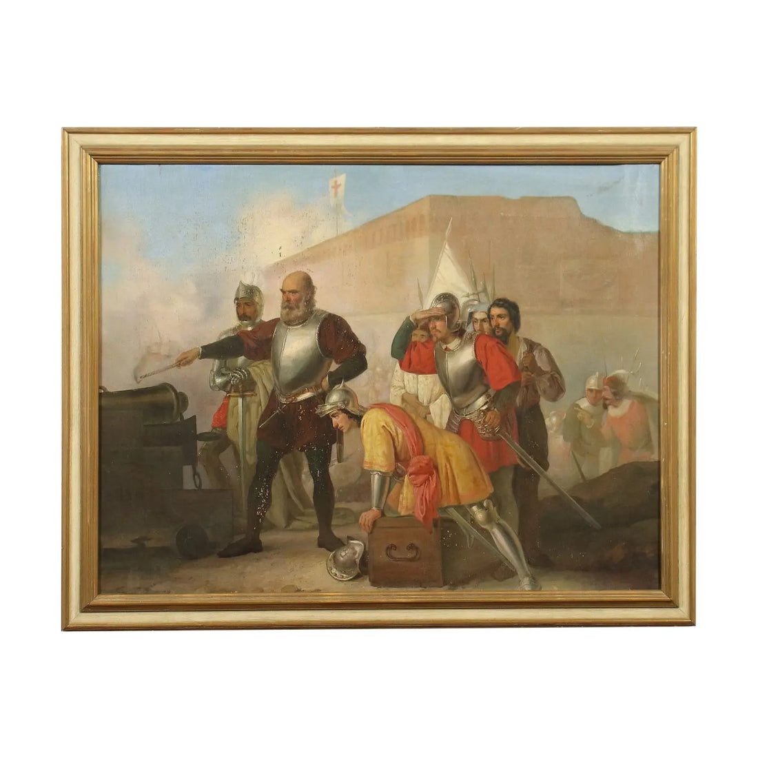 Giovanni Boni Oil On Canvas 19th Century - Siege Scene | Art | 19th Century
