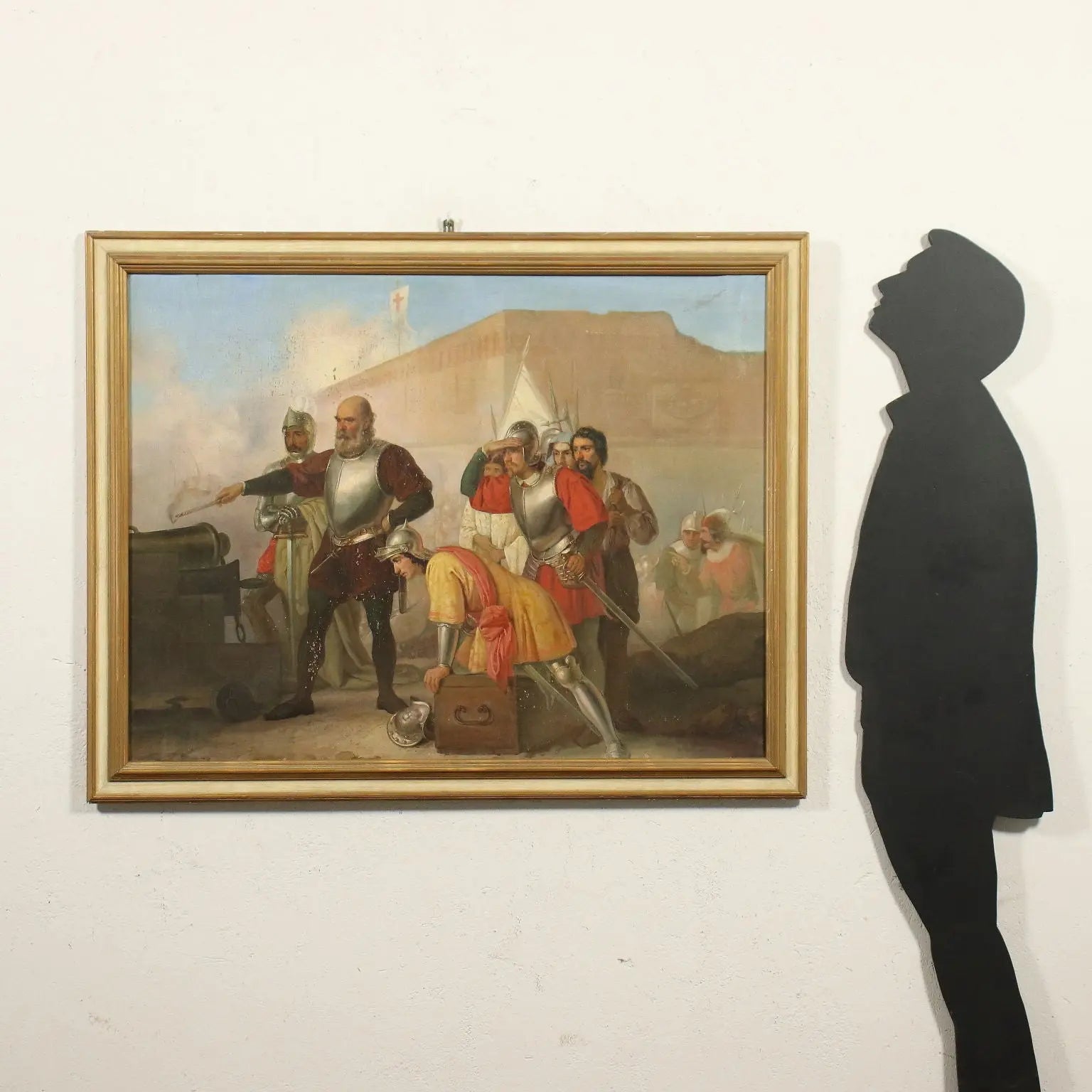 Giovanni Boni Oil On Canvas 19th Century - Siege Scene | Art | 19th Century