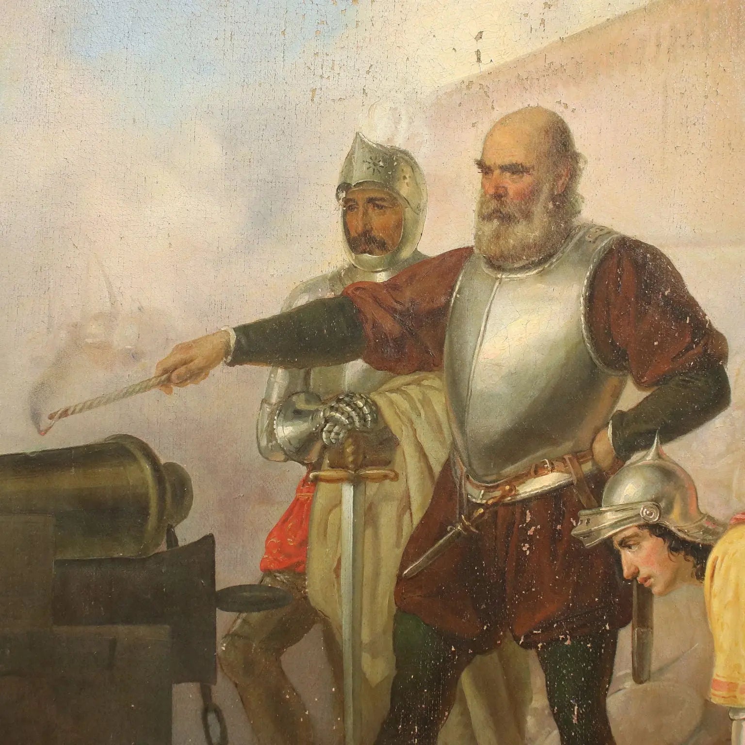 Giovanni Boni Oil On Canvas 19th Century - Siege Scene | Art | 19th Century