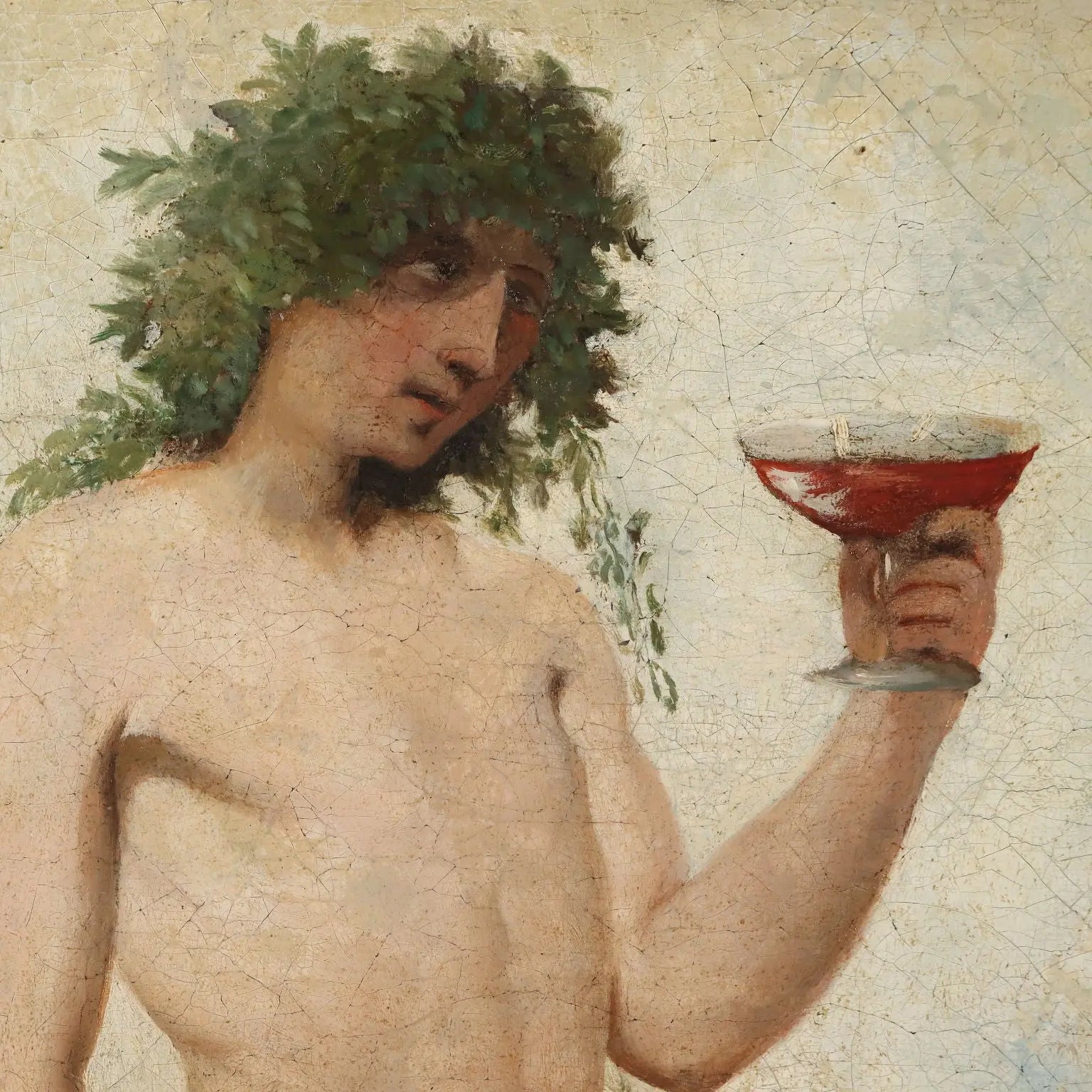 Ancient Painting G. Muzzioli '800 Portrait Drunk Baccus Oil on Canvas - Drunk Baccus | Art | 19th Century