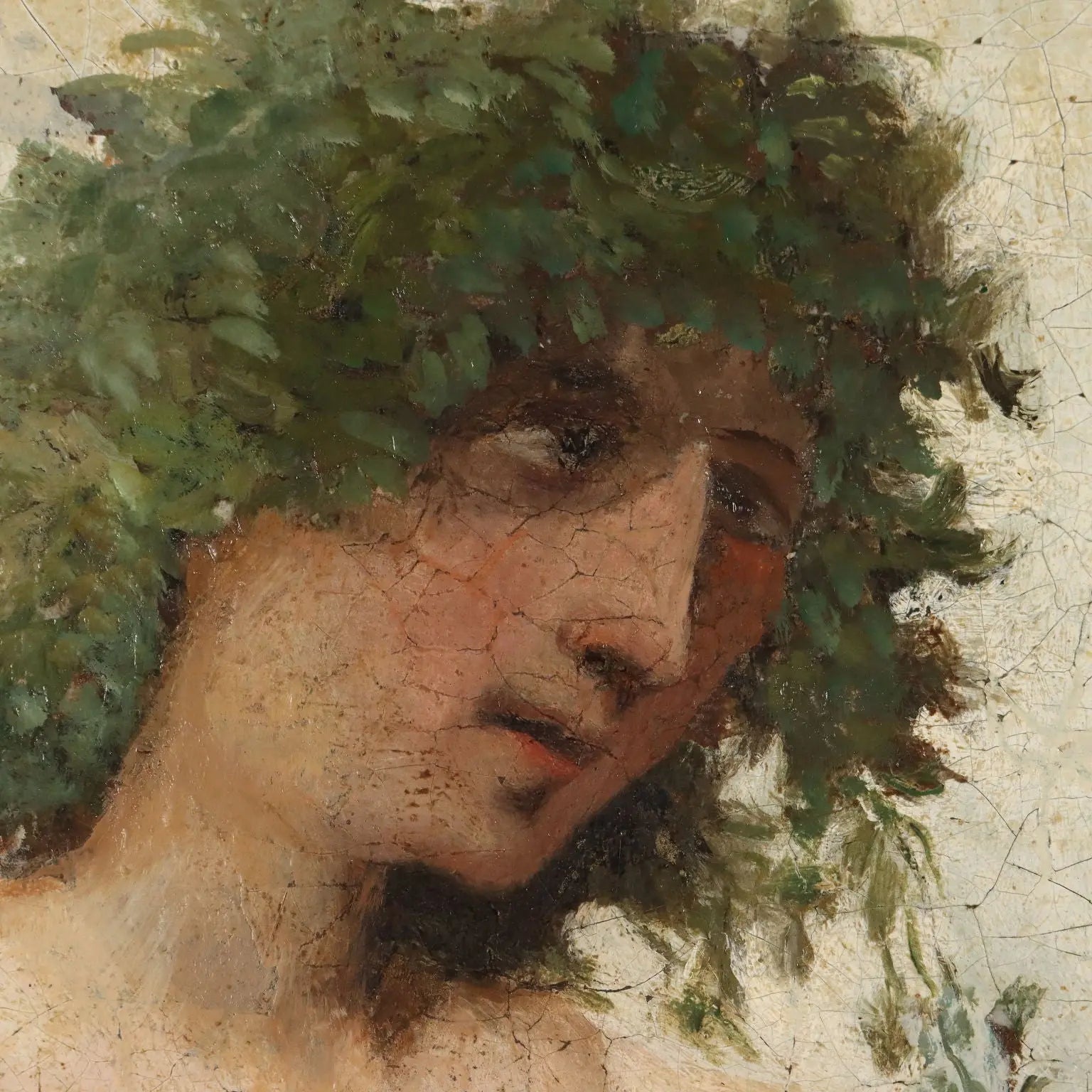 Ancient Painting G. Muzzioli '800 Portrait Drunk Baccus Oil on Canvas - Drunk Baccus | Art | 19th Century