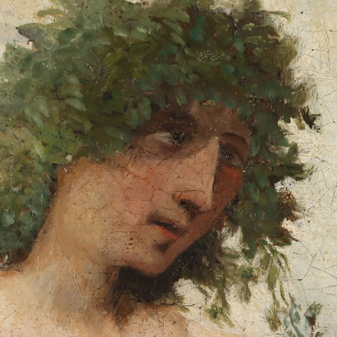 Ancient Painting G. Muzzioli '800 Portrait Drunk Baccus Oil on Canvas - Drunk Baccus | Art | 19th Century