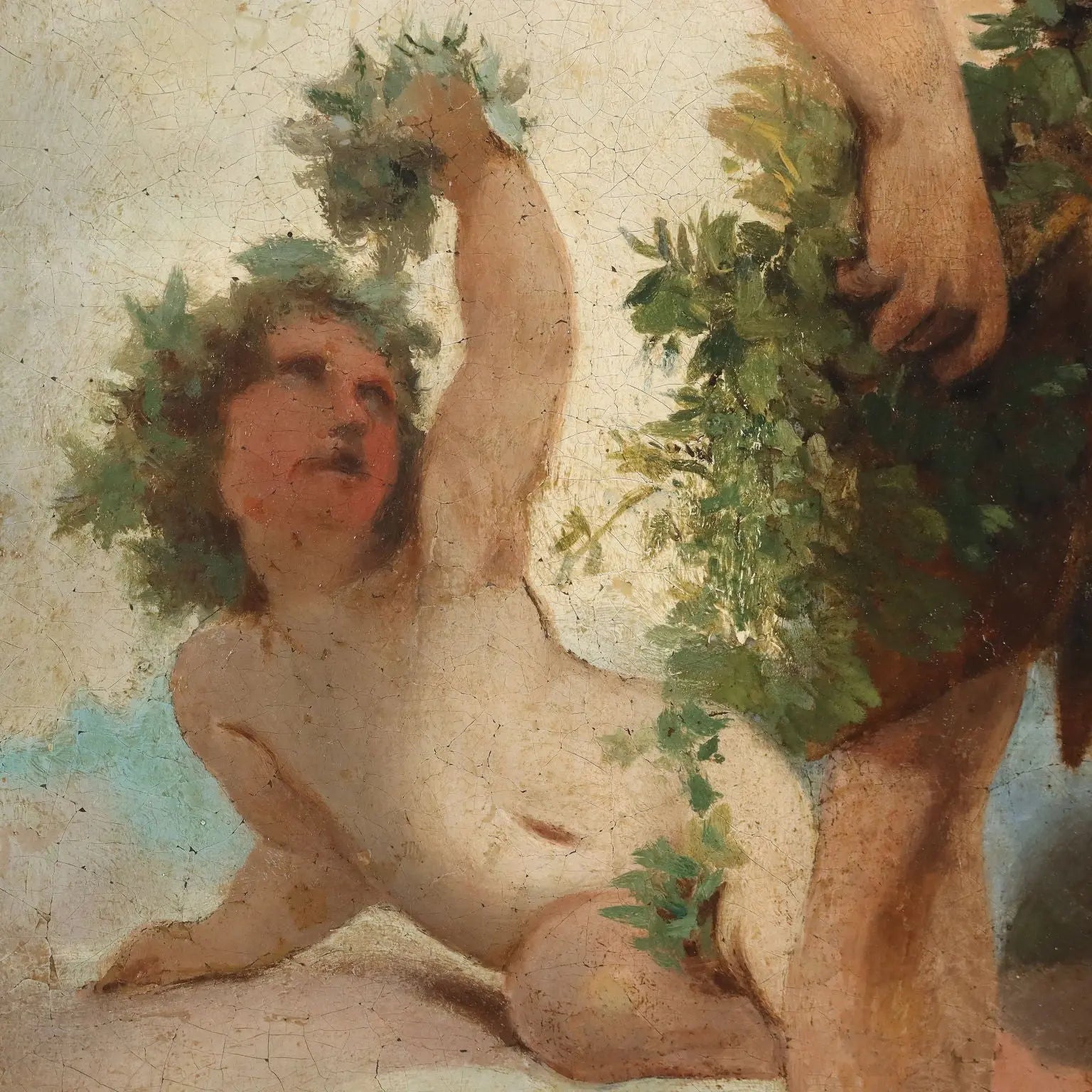 Ancient Painting G. Muzzioli '800 Portrait Drunk Baccus Oil on Canvas - Drunk Baccus | Art | 19th Century
