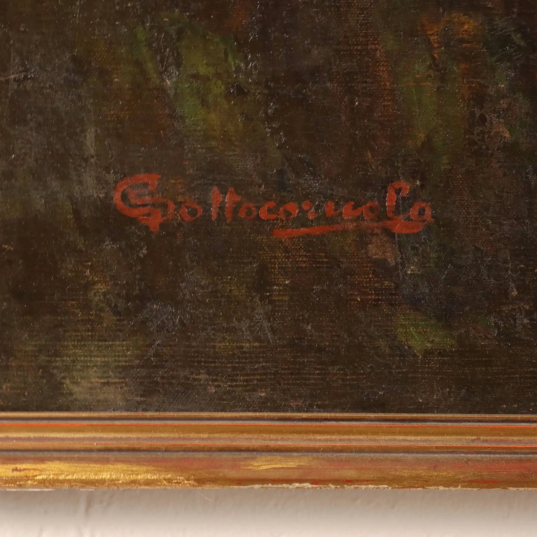 Ancient Painting G. Sottocornola '800 Interior of a Stable Canvas - Stable interior | Art | 19th Century