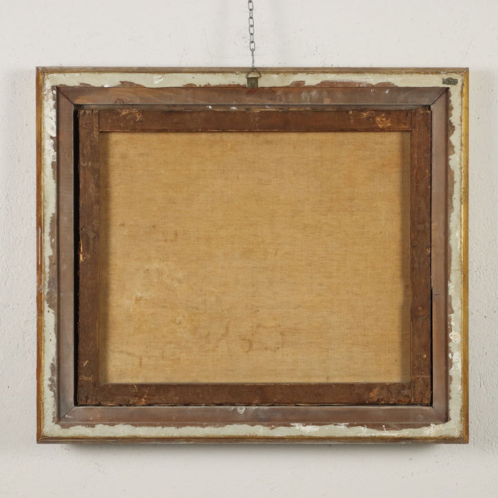 Antique Painting with Winter Landscape Oil on Canvas XIX Century | Art  19th Century