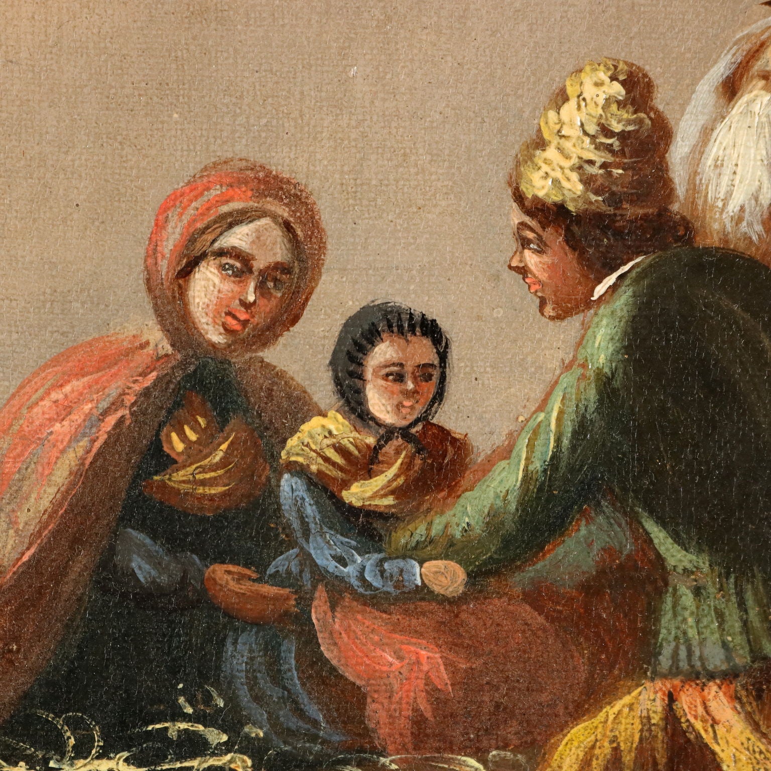 Antique Painting with Winter Landscape Oil on Canvas XIX Century | Art  19th Century