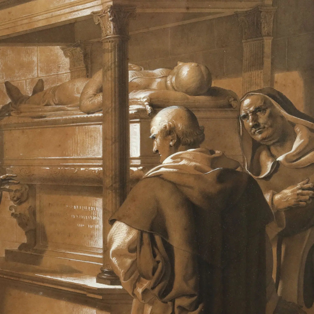Antique Painting Ludovico il Moro Mixed Technique XIX Century - Ludovico il Moro's farewell to his wife.. | Art | 19th Century