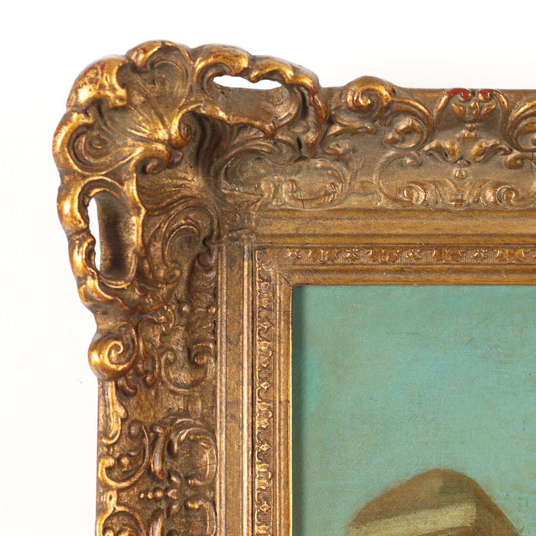 Antique Painting Signed Joseph Haier Courtship at the Well 1873 - Courtship at the Well 1873 | Art  19th Century