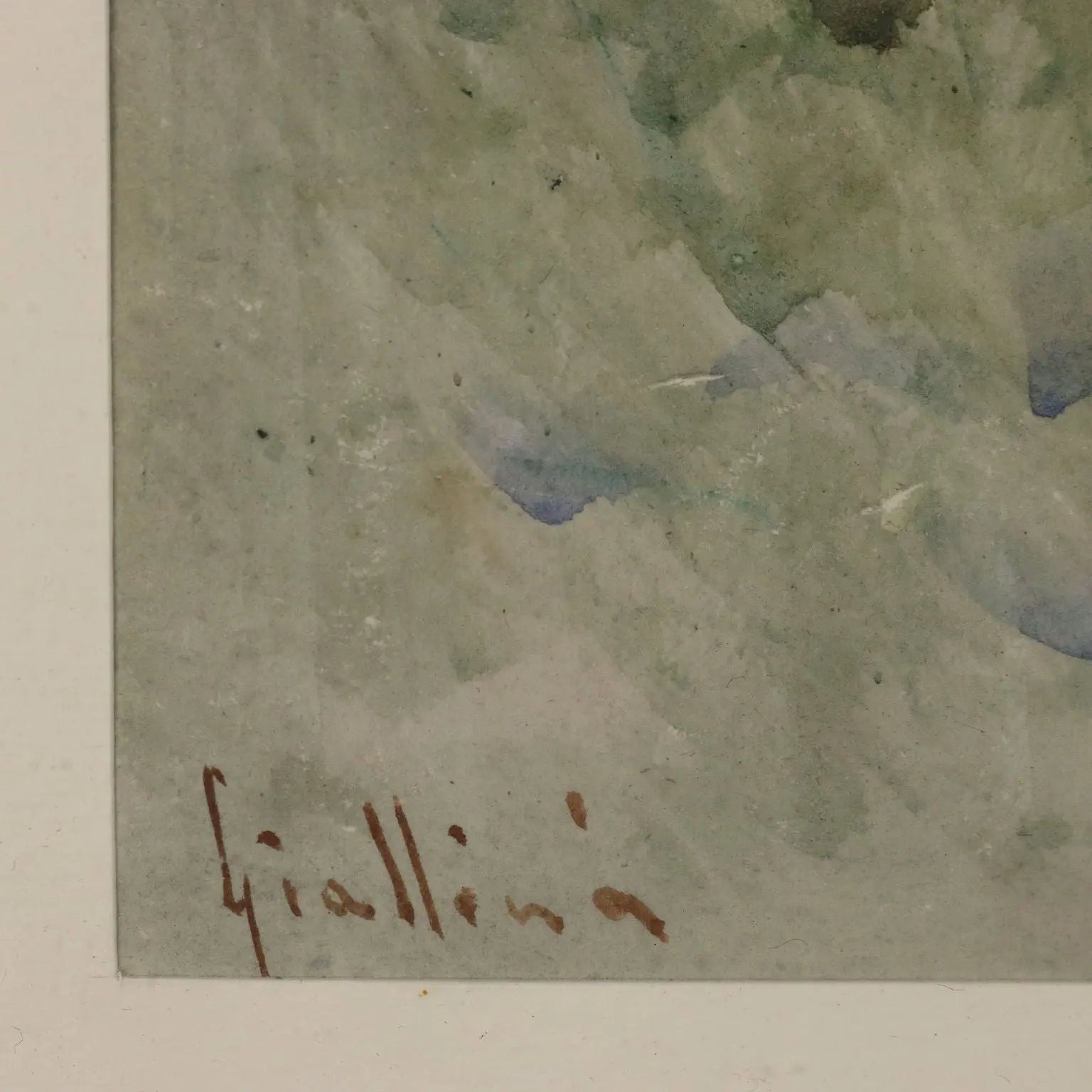 Antique Painting Signed Angelos Giallinas Watercolor on Paper '800 - View of Corfu with a Small Church and a Monk | Art | 19th Century