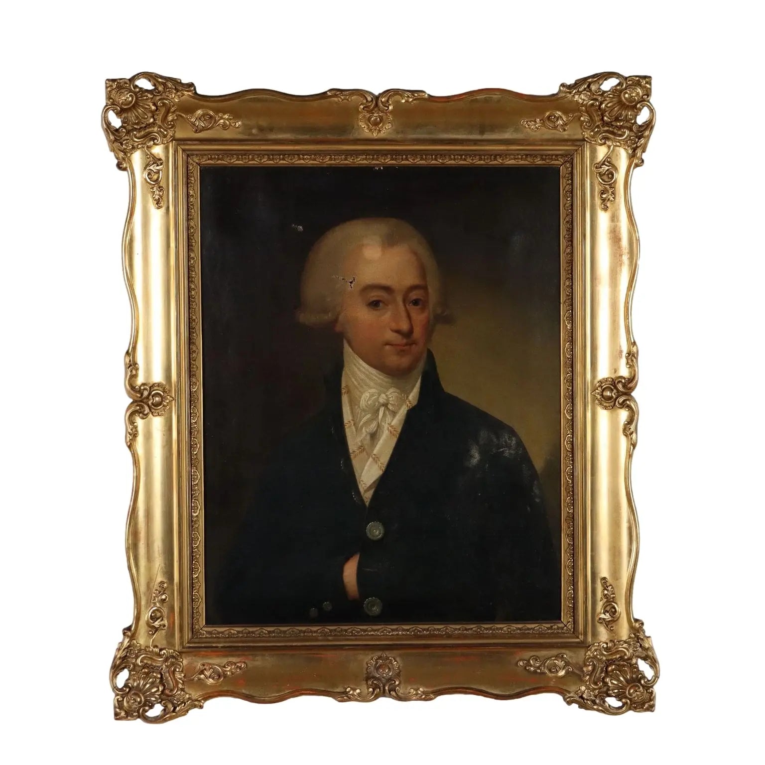 Antique Painting Male Portrait Oil on Canvas XVIII-XIX Century | Art | 19th Century