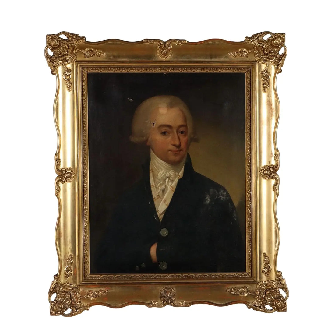 Antique Painting Male Portrait Oil on Canvas XVIII-XIX Century | Art | 19th Century